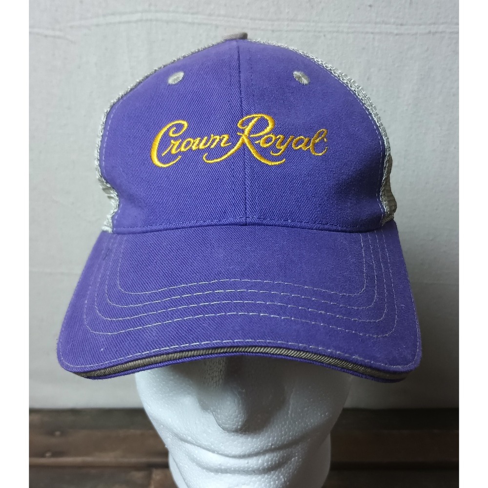 Crown Royal Canadian Whiskey Hat Trucker‎ Cap Adult Adjustable Purple Mesh Back